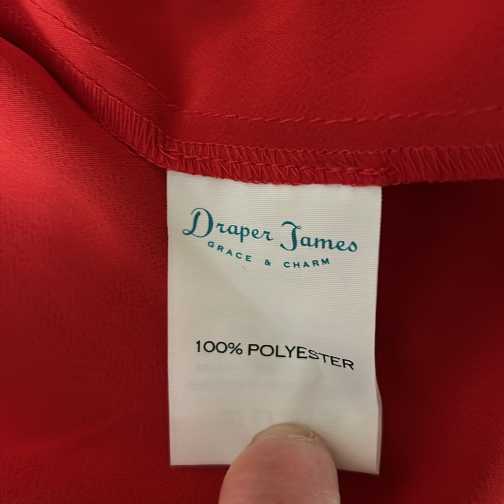Draper James red wrap top with ruffle sleeve. Size 10. - Picture 8 of 9